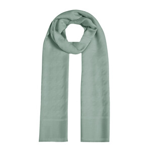 All Seasons Water Green Houndstooth Patterned Monogram Scarf - Thumbnail