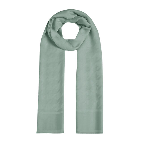 All Seasons Water Green Houndstooth Patterned Monogram Scarf