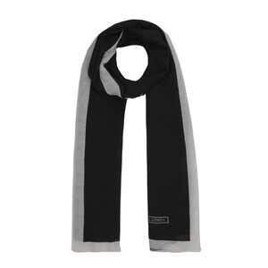 All Seasons White Black Monogram Scarf - Thumbnail