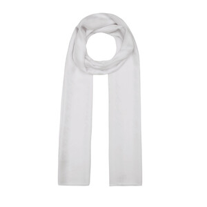 All Seasons White Houndstooth Patterned Monogram Scarf - Thumbnail