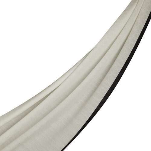 All Seasons White Monogram Scarf