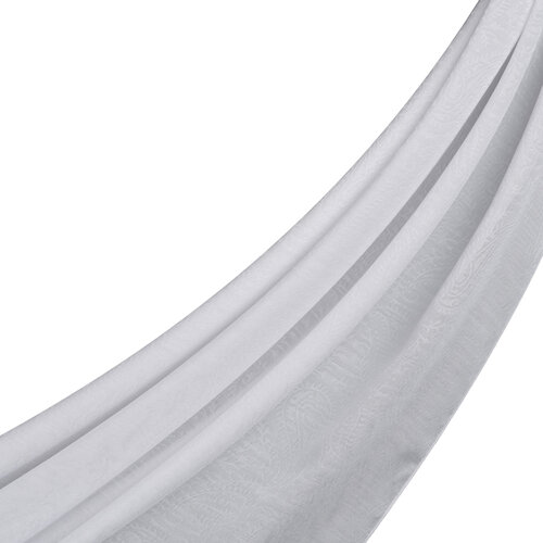 All Seasons White Print Monogram Scarf