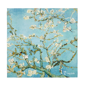 Almond Blossoms Satin Silk Pocket Square - Thumbnail
