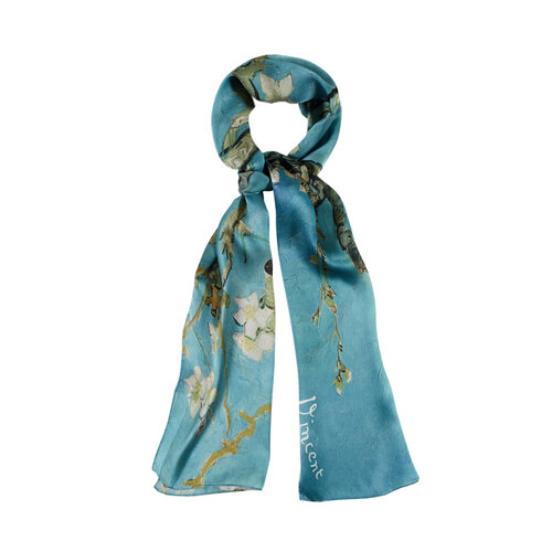 Almond Blossoms Satin Silk Scarf