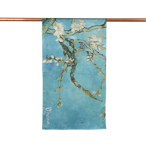 Almond Blossoms Satin Silk Scarf - Thumbnail