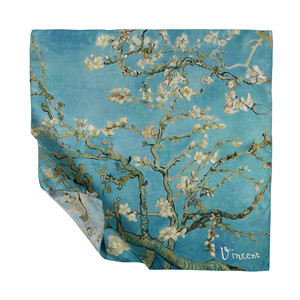 Almond Blossoms Silk Twill Scarf - Thumbnail