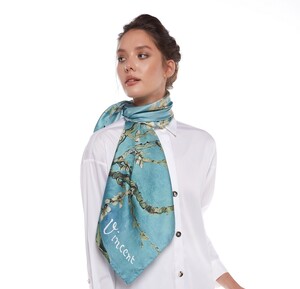 Almond Blossoms Silk Twill Scarf - Thumbnail