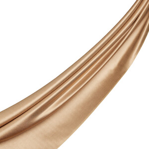 Almond Reversible Silk Neck Scarf - Thumbnail