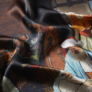 And The Prayer Of Faith Shall Save The Sick Satin Silk Scarf - Thumbnail