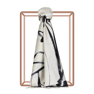 ipekevi - Anthracite Ambiance Print Silk Shawl