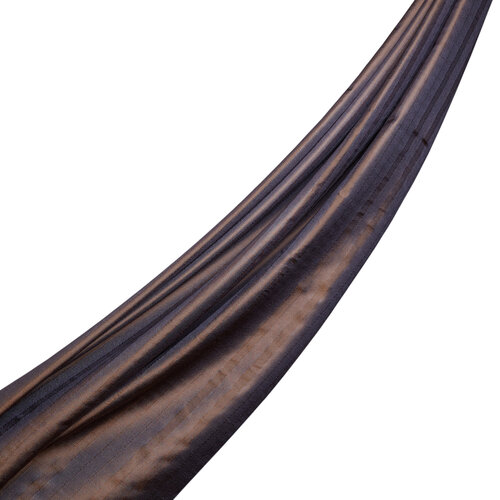 Anthracite Band Stripe Silk Scarf
