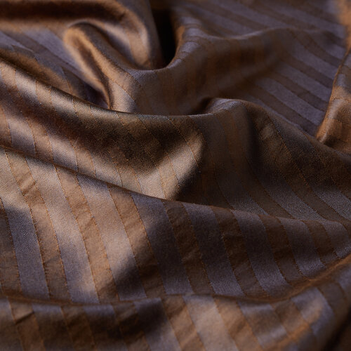 Anthracite Band Stripe Silk Scarf