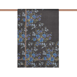 ipekevi - Anthracite Blue Spring Frame Print Tencel Scarf (1)