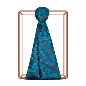 Anthracite Cintemani Jacquard Silk Scarf - Thumbnail