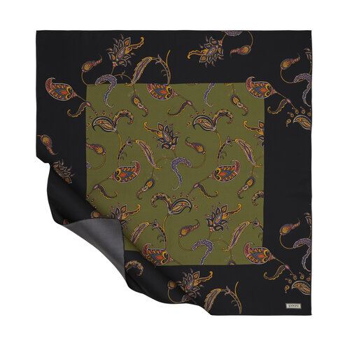 Anthracite Green Mumbai Twill Silk Scarf