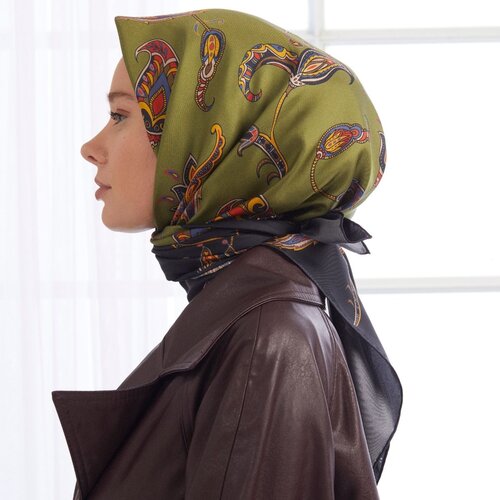 Anthracite Green Mumbai Twill Silk Scarf