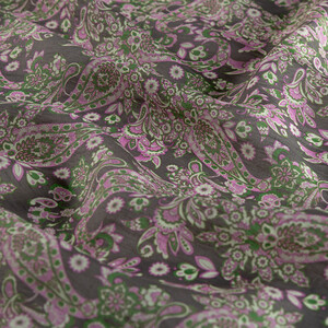 ipekevi - Anthracite Mezopotamya Model 06 Print Tencel Scarf (1)
