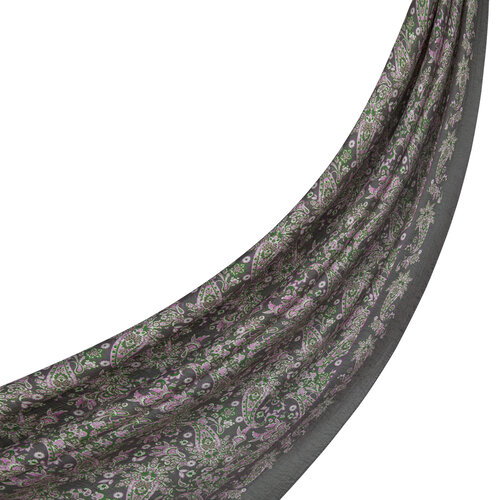 Anthracite Mezopotamya Model 06 Print Tencel Scarf