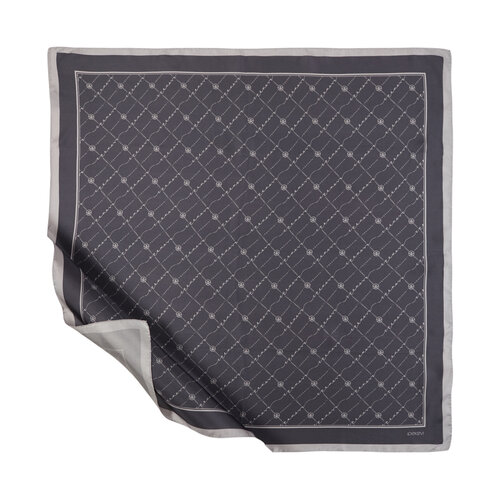 Anthracite Monogram Silk Twill Scarf