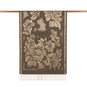 ipekevi - Anthracite Nev Garden Jacquard Silk Scarf (1)