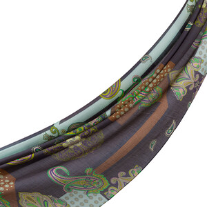 ipekevi - Anthracite Palace Way Print Tencel Scarf