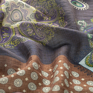 Anthracite Palace Way Print Tencel Scarf - Thumbnail