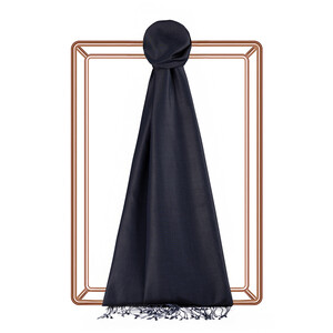 Anthracite Plain Silk Scarf - Thumbnail