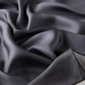 ipekevi - Anthracite Plain Silk Twill Scarf (1)