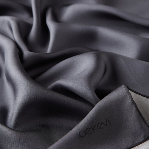 Anthracite Plain Silk Twill Scarf