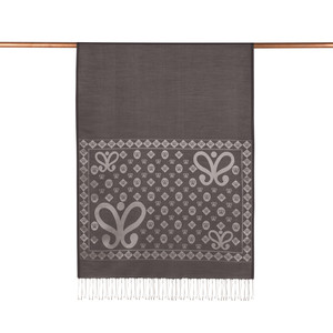 ipekevi - Anthracite Semi Monogram Print Silk Scarf (1)