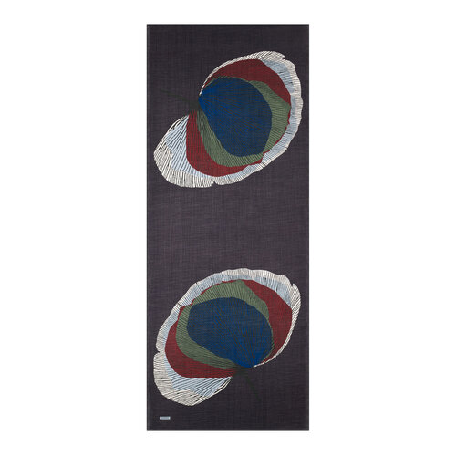 Anthracite Silk Tree Pattern Tencel Scarf