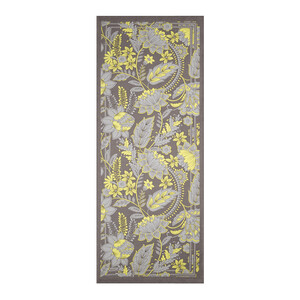 Anthracite Yellow Royal Ivy Pattern Tencel Scarf - Thumbnail