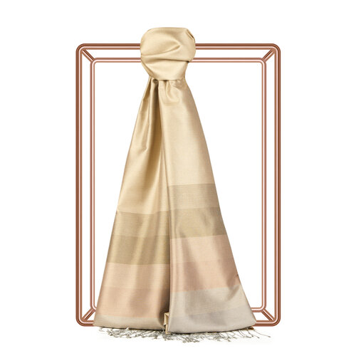Antique Beige Elitist Striped Silk Scarf