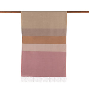 ipekevi - Antique Beige Kushak Striped Silk Scarf (1)