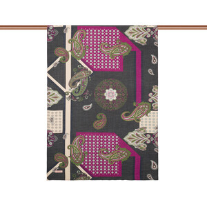 Antrasit Mor Saray Yolu Desenli Tensel Şal - Thumbnail