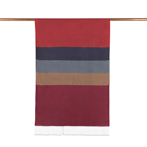 Apple Red Kushak Striped Silk Scarf