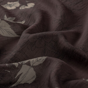 Ash Brown Azalea Print Tencel Scarf - Thumbnail
