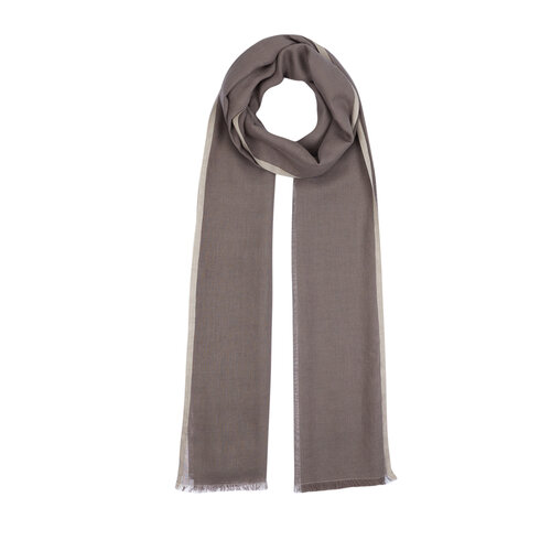 Ash Brown Bordered Modal Silk Scarf