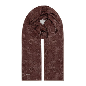 Ash Brown Ethnic Harmony Print Cotton Scarf - Thumbnail