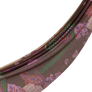 ipekevi - Ash Brown Palace Way Print Tencel Scarf