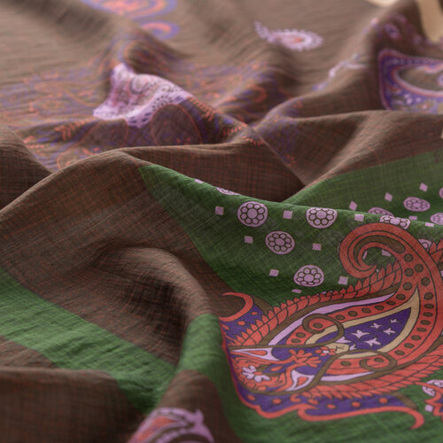 Ash Brown Palace Way Print Tencel Scarf