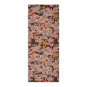 Ash Brown Patchwork Print Tencel Scarf - Thumbnail