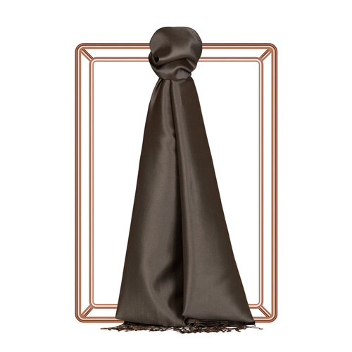 Ash Brown Reversible Silk Scarf