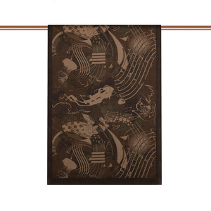 Ash Brown Rhapsody Print Tencel Scarf - Thumbnail