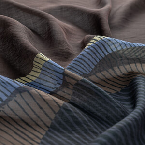 Ash Brown Silk Tree Pattern Tencel Scarf - Thumbnail