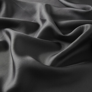 Ash Coffee Plain Silk Twill Scarf - Thumbnail