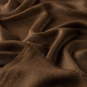 Ashy Brown Cashmere Wool Silk Prime Scarf - Thumbnail