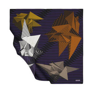 ipekevi - ايشارب حرير تويل تصميم هندسي لون بنفسجي