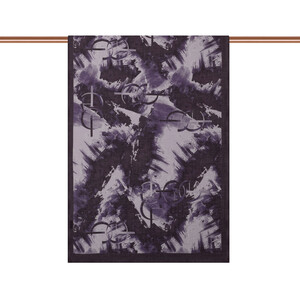 ipekevi - Elegant Purple Mono Brush Print Tencel Scarf (1)