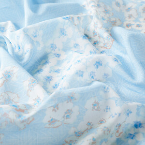 Baby Blue Azalea Cotton Scarf - Thumbnail